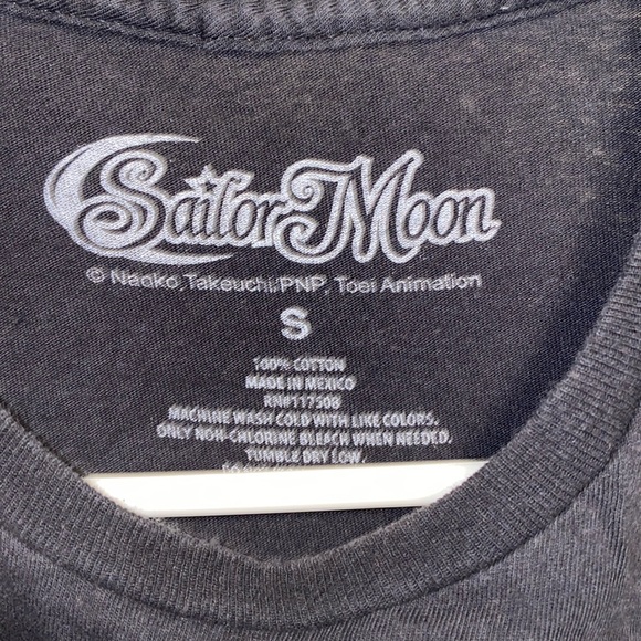 Sailor Moon Small Black White Logo Tee Moon Mercury Mars Jupiter Venus - Picture 2 of 9